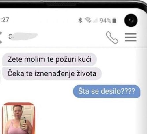 JAVILA MI SE PUNICA, KAŽE DA HITNO DOĐEM KUĆI JER MI ŽENU SPOPADAJU MUŠKARCI: Kad sam vidio koliko je SMRŠALA POLUDIO SAM, SAD JE KAO AVION (FOTO)